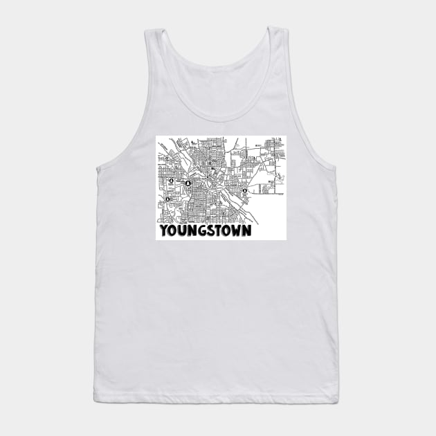 Youngstown Ohio Map Tank Top by fiberandgloss